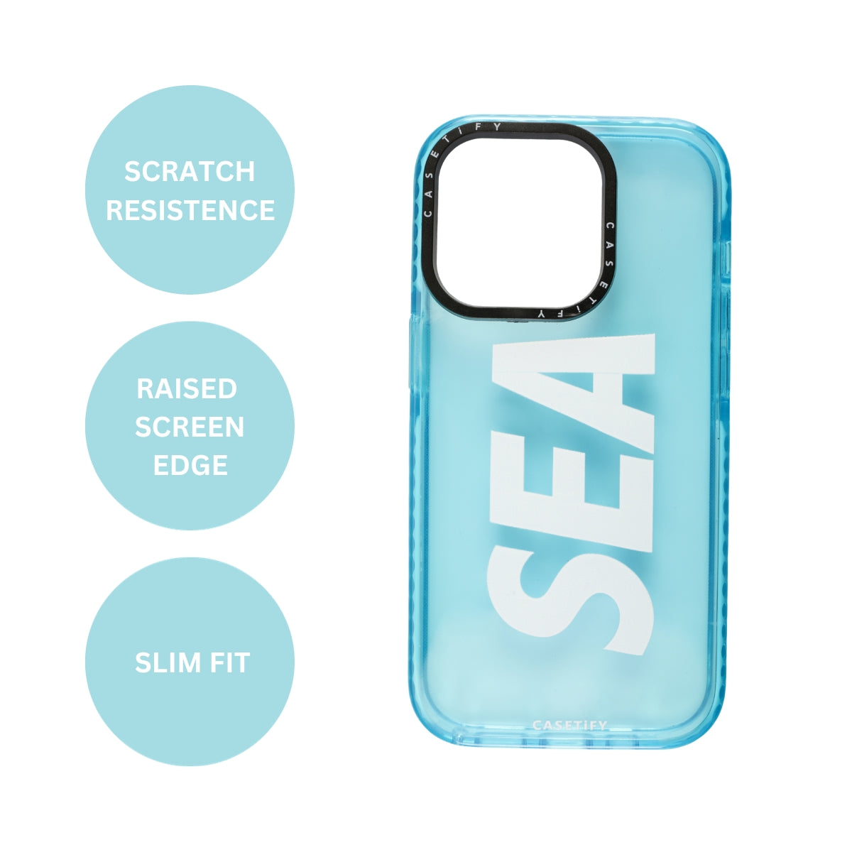 Nypsun Sea Case Camera and Drop Protection Thin Protective Clear Back Cover Case Sky Blue Colour