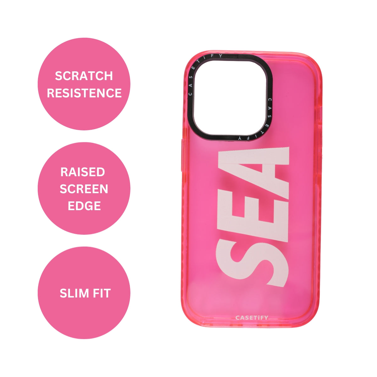 Nypsun Sea Case Camera and Drop Protection Thin Protective Clear Back Cover Case Pink Colour