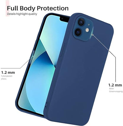 Liquid Silicone Cover Liquid Silicone Non -Slip Full Body Protective Covers Shockproof Back Cover Navy Blue