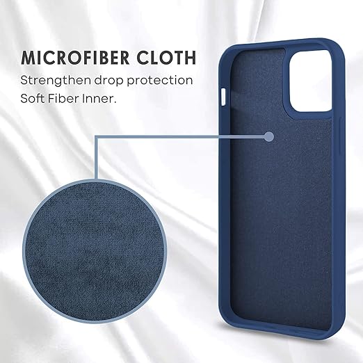 Liquid Silicone Cover Liquid Silicone Non -Slip Full Body Protective Covers Shockproof Back Cover Navy Blue