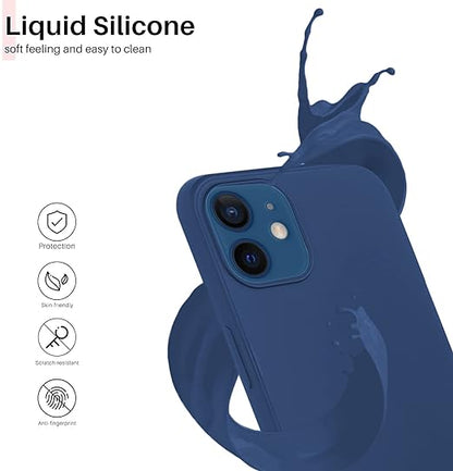 Liquid Silicone Cover Liquid Silicone Non -Slip Full Body Protective Covers Shockproof Back Cover Navy Blue