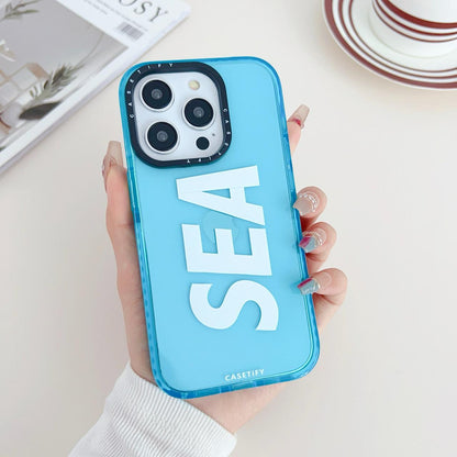 Nypsun Sea Case Camera and Drop Protection Thin Protective Clear Back Cover Case Sky Blue Colour