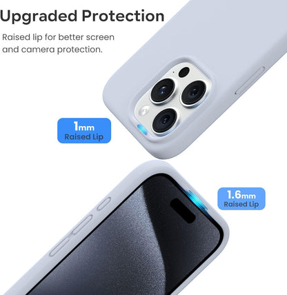 Liquid Silicone Cover Liquid Silicone Non -Slip Full Body Protective Covers Shockproof Back Cover Mist Blue