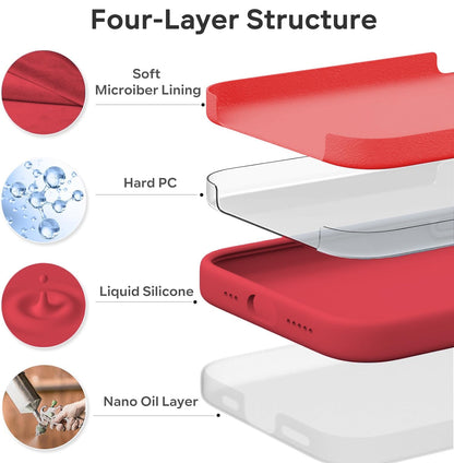 Liquid Silicone Cover Liquid Silicone Non -Slip Full Body Protective Covers Shockproof Back Cover Red