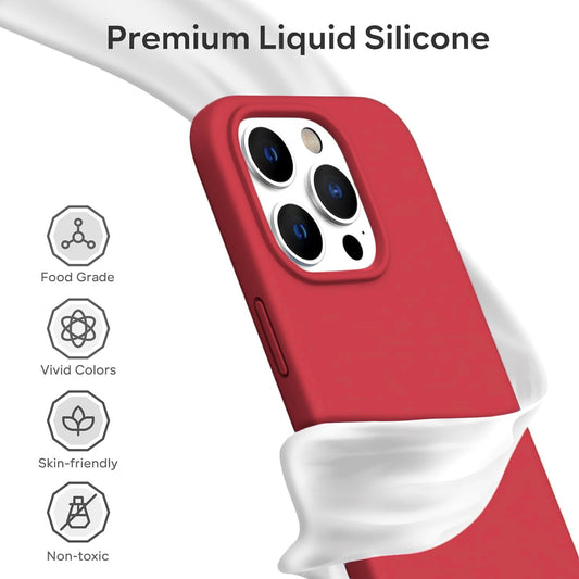 Liquid Silicone Cover Liquid Silicone Non -Slip Full Body Protective Covers Shockproof Back Cover Red